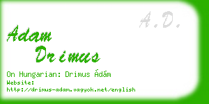adam drimus business card